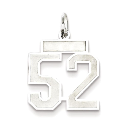 IceCarats 925 Sterling Silver Small Number 52 Sport Laser Etched