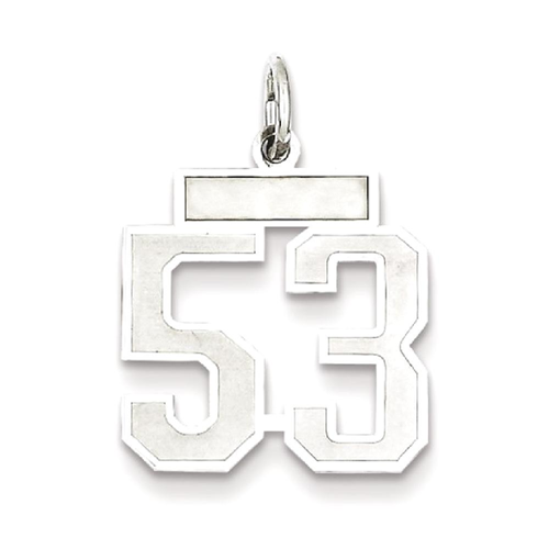 IceCarats 925 Sterling Silver Small Number 53 Sport Laser Etched