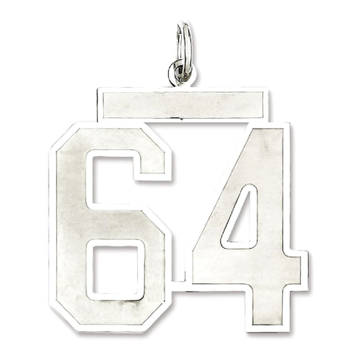 IceCarats 925 Sterling Silver Large Number 64 Sport Laser Etched