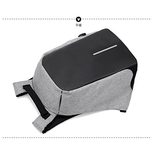 Waterproof Laptop Backpack with USB Charging Port - Grey