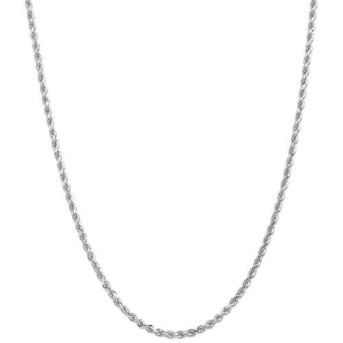 IceCarats 14k White Gold 3.2mm Link Rope Chain Necklace 22 Inch Handmade