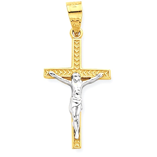 IceCarats 10k Yellow Gold Crucifix Cross Religious Pendant Charm Necklace Latin