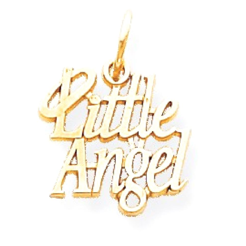 IceCarats 10k Yellow Gold Little Angel Halo Pendant Charm Necklace Religious