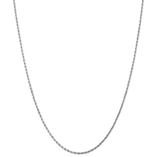 IceCarats 14k White Gold 1.75mm Link Rope Chain Necklace 16 Inch Handmade