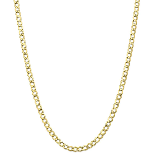 IceCarats 10k Yellow Gold 5.25mm Curb Cuban Link Chain Necklace 18 Inch