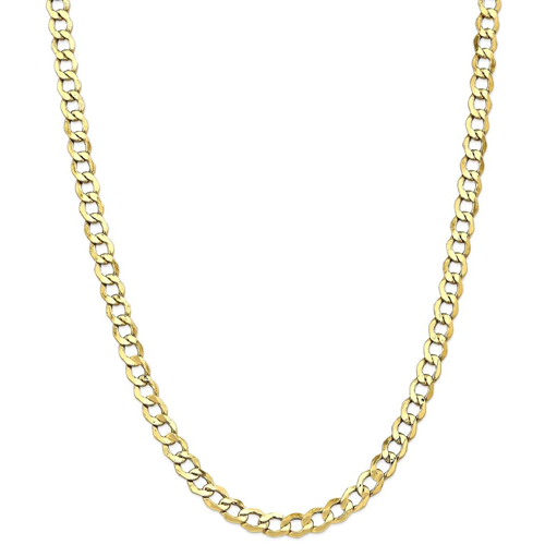 IceCarats 10k Yellow Gold 6.5mm Curb Cuban Link Chain Necklace 18 Inch