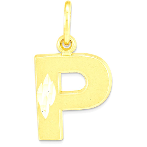 IceCarats 10k Yellow Gold Initial Monogram Name Letter P Pendant Charm Necklace