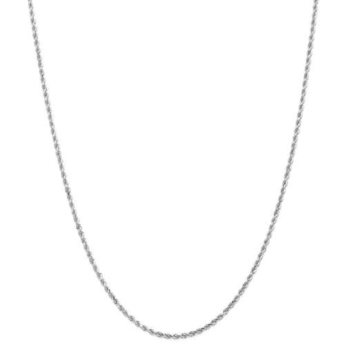 IceCarats 14k White Gold 2mm Link Rope Chain Necklace 16 Inch Handmade