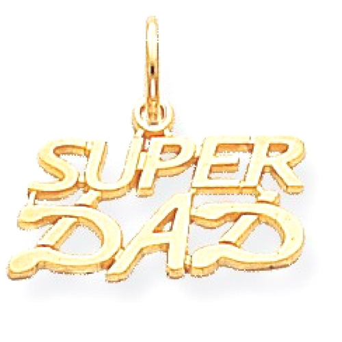 IceCarats 10k Yellow Gold Dad Pendant Charm Necklace