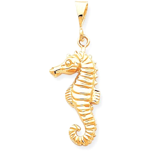 IceCarats 10k Yellow Gold Sea Horse Pendant Charm Necklace Life Seahorse