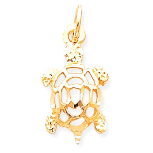 IceCarats 10k Yellow Gold Turtle Pendant Charm Necklace Sea Life