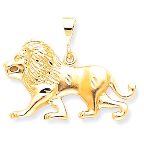 IceCarats 10k Yellow Gold Lion Pendant Charm Necklace Animal Tiger