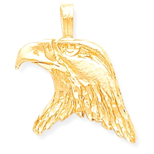 IceCarats 10k Yellow Gold Solid Eagle Head Pendant Charm Necklace Bird