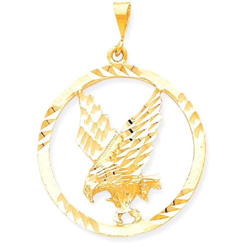 IceCarats 10k Yellow Gold Eagle In A Frame Pendant Charm Necklace Bird