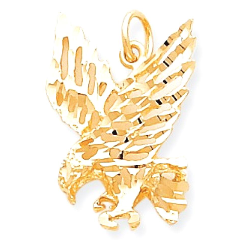 IceCarats 10k Yellow Gold Solid Eagle Pendant Charm Necklace Bird
