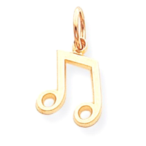 IceCarats 10k Yellow Gold Musical Note Pendant Charm Necklace