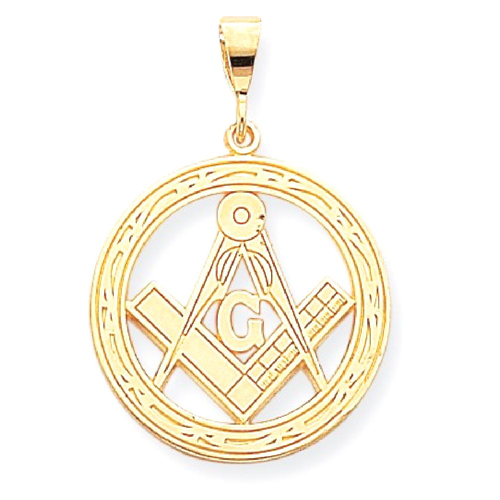 IceCarats 10k Yellow Gold Solid Masonic Freemason Mason Symbol Pendant Charm Necklace Career Professional