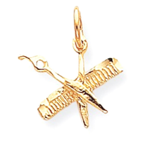IceCarats 10k Yellow Gold Comb Scissors Pendant Charm Necklace Household