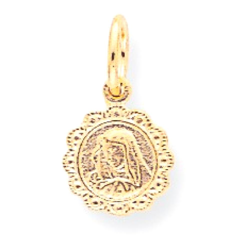 IceCarats 10k Yellow Gold Solid Our Lady Of Sorrows Disc Pendant Charm Necklace Religious Medal Sorrow