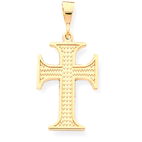 IceCarats 10k Yellow Gold Cross Religious Pendant Charm Necklace Fancy