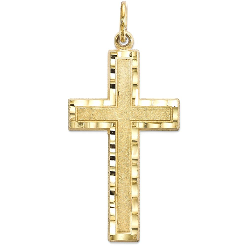 IceCarats 10k Yellow Gold Cross Religious Pendant Charm Necklace Latin