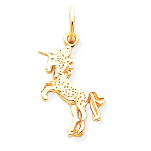 IceCarats 10k Yellow Gold Baby Unicorn Pendant Charm Necklace Animal