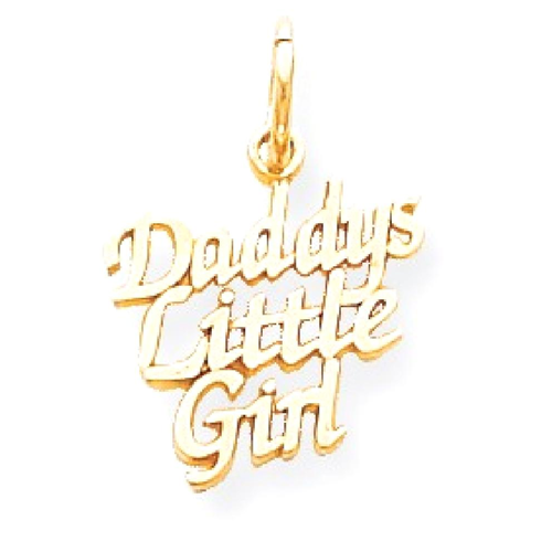 IceCarats 10k Yellow Gold Daddys Little Girl Pendant Charm Necklace