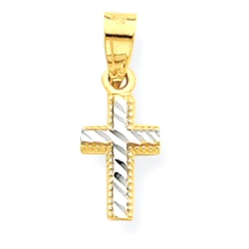 IceCarats 10k Yellow Gold Tiny Cross Religious Pendant Charm Necklace Latin