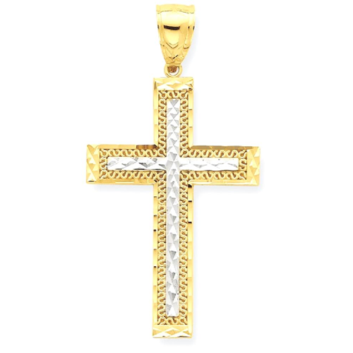 IceCarats 10k Yellow Gold Cross Religious Pendant Charm Necklace Latin
