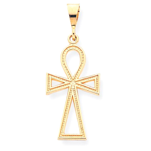 IceCarats 10k Yellow Gold Cross Religious Pendant Charm Necklace Ankh