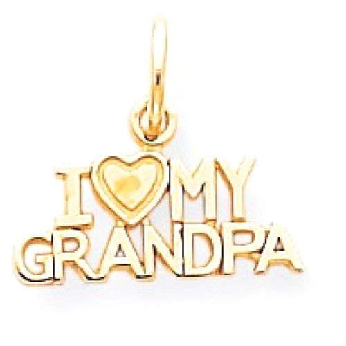 IceCarats 10k Yellow Gold I Love My Grandpa Pendant Charm Necklace Grpa