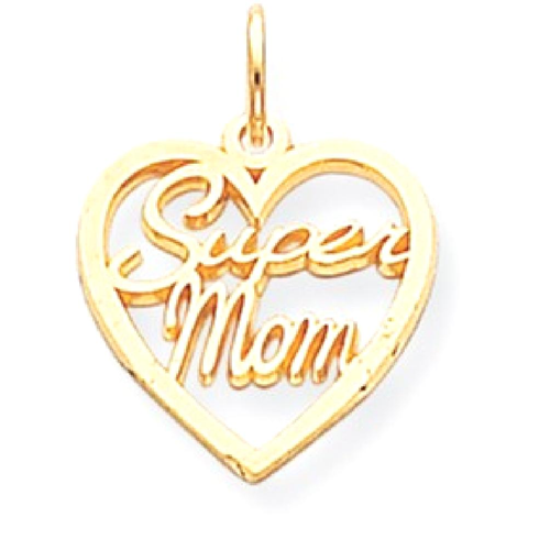 IceCarats 10k Yellow Gold Super Mom Pendant Charm Necklace Special Person