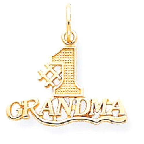 IceCarats 10k Yellow Gold #1 Grandma Pendant Charm Necklace Grma
