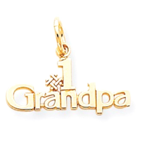 IceCarats 10k Yellow Gold #1 Grandpa Pendant Charm Necklace Grpa