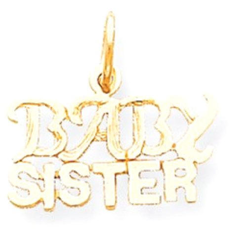 IceCarats 10k Yellow Gold Baby Sister Pendant Charm Necklace