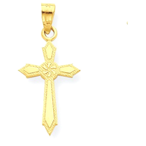 IceCarats 10k Yellow Gold Passion Cross Religious Pendant Charm Necklace