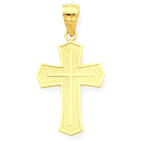 IceCarats 10k Yellow Gold Passion Cross Religious Pendant Charm Necklace Latin