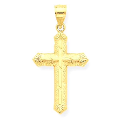 IceCarats 10k Yellow Gold Passion Cross Religious Pendant Charm Necklace