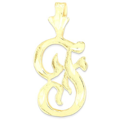 IceCarats 10k Yellow Gold Initial Monogram Name Letter F Pendant Charm Necklace