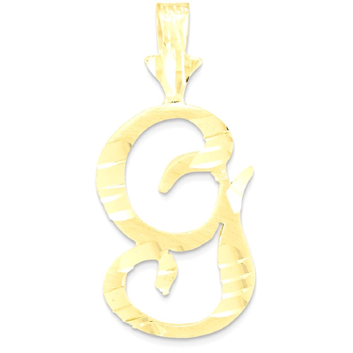 IceCarats 10k Yellow Gold Initial Monogram Name Letter G Pendant Charm Necklace
