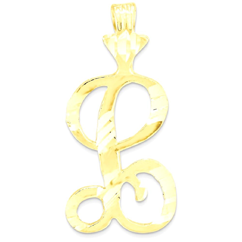 IceCarats 10k Yellow Gold Initial Monogram Name Letter L Pendant Charm Necklace