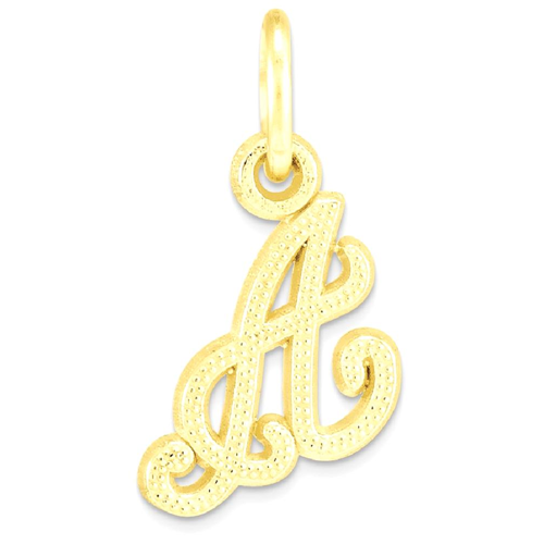 IceCarats 10k Yellow Gold Initial Monogram Name Letter A Pendant Charm Necklace