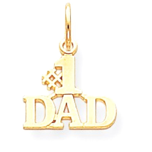 IceCarats 10k Yellow Gold #1 Dad Pendant Charm Necklace