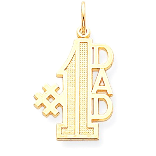 IceCarats 10k Yellow Gold #1 Dad Pendant Charm Necklace Special Person