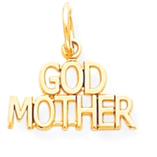 IceCarats 10k Yellow Gold Godmother Pendant Charm Necklace God