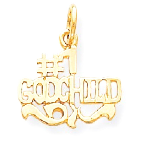 IceCarats 10k Yellow Gold #1 Godchild Pendant Charm Necklace God Child