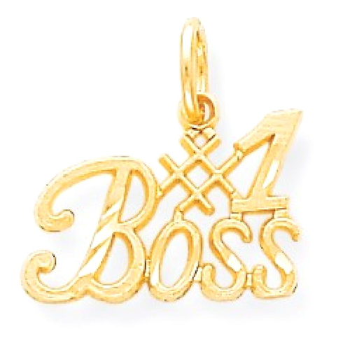 IceCarats 10k Yellow Gold #1 Boss Pendant Charm Necklace Special Person Talking