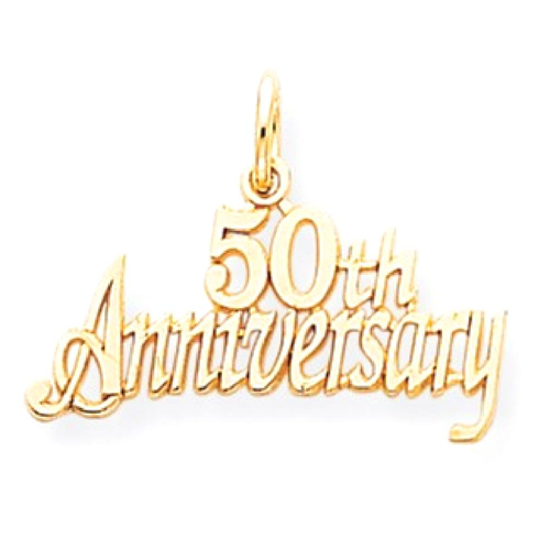 IceCarats 10k Yellow Gold 50th Anniversary Pendant Charm Necklace