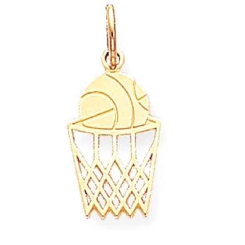 IceCarats 10k Yellow Gold Basketball Pendant Charm Necklace Sport