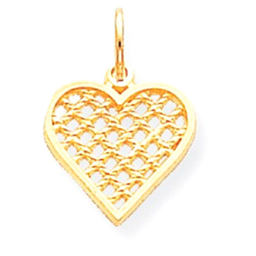 IceCarats 10k Yellow Gold Heart Pendant Charm Necklace Love